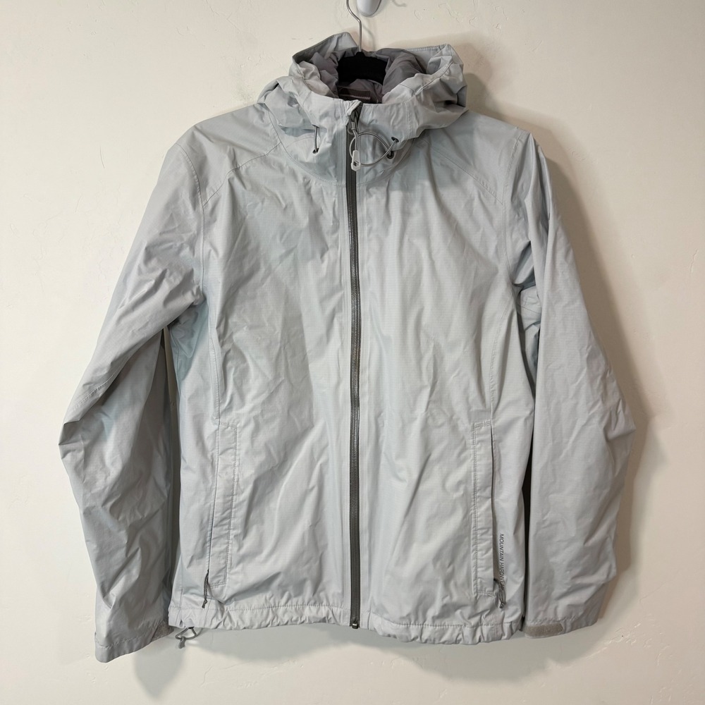 Mountain Hardwear Womens Finder‎ Jacket Medium Gray Hooded Ripstop Shell OL6722